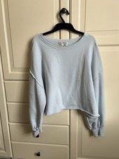 WILDFOX Womens Sweatshirt Pale Blue Size M