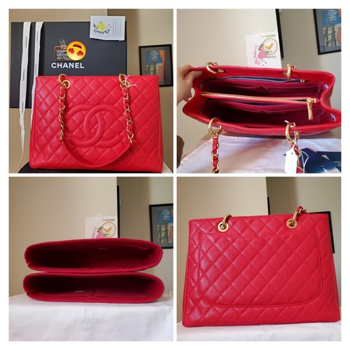 Chanel red viar leather - red,