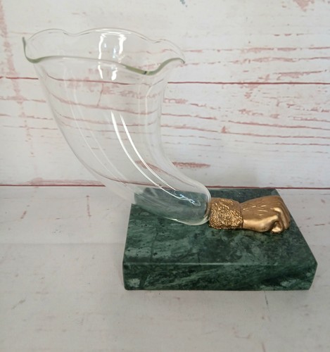 Vintage clear glass cornucopia - clear,