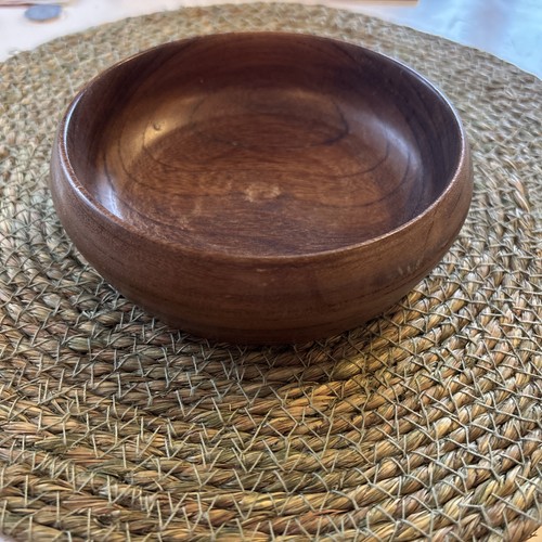 Teak wood wooden trinket bowl - teak,