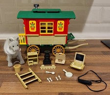 SYLVANIAN FAMILIES VINTAGE 1989 TOMY GYPSY CARAVAN ROULOTTE, PONY & ACCESSORIES 