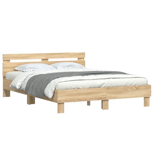 Bed frame with headboard and - bed,