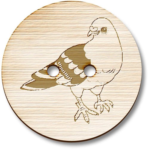 Cute pigeon wooden buttons - 'cute,