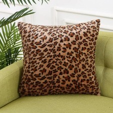 Cushion Covers 43 x 43cm Sofa Bed Throw Scatter Pillow Case Leopard Print 2 PACK