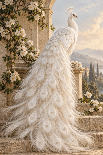 White peacock ivory - white, bird