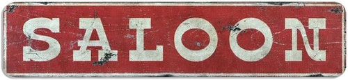 Retro metal saloon bar sign - retro,