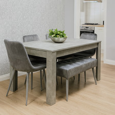 Wooden Grey Dining Table Set