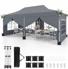 Large Pop-Up Gazebo 3.9m – Mesh Sides, Double Roof & Carry Bag – 3 Heights