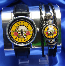 Guns N Roses Designer Watch and Matching PU leather bracelet
