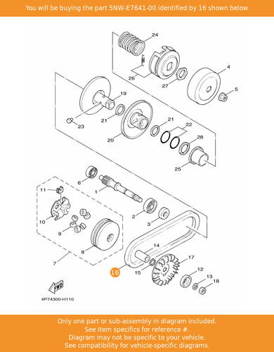 Yamaha belt 5nw - yamaha, 5nw-e7641-00