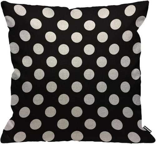 Black white polka dot - black, &