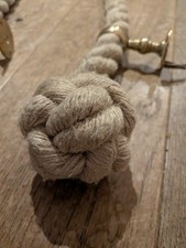 Natural bannister handrail rope 3.9m x 32mm with 7 solid brass fittings