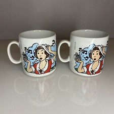 2 x Vintage 1985 Ovaltine  "Ovaltina" Mugs By Wander LTD - Music Not Working