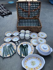 Vintage picnic basket set - vintage,