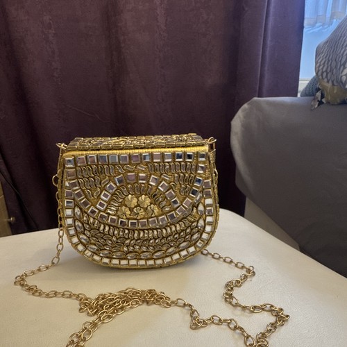 Gold metal mesh beaded - mesh,