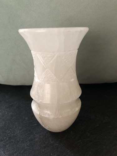 Alabaster vase with hand - with,