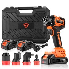 1500RPM 21V Brushless Cordless Drill Driver High Power 4 Adapter + 2 Battery UK