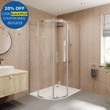1200 x 800mm LH Offset Quadrant Shower Enclosure Frameless 8mm Safety Glass