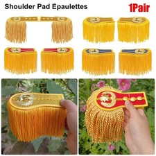 1Pair Shoulder Pad Epaulettes Brooch Board Multipurpose Tassel Fringe Epaulets