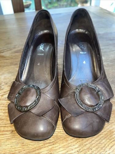 Gabor brown leather shoes - shoes, uk