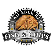 Fish & Chips Sold Here Sticker
