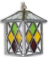 Leaded lantern hanging pendant - leaded,