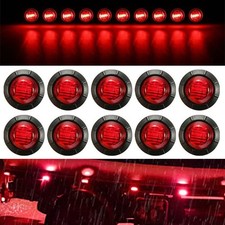 10x 12V 24V LED Red Side Marker Lights Indicator Trailer For Truck Lorry Bus Van