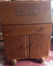 Antique oak bureau early 20th - antique,