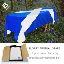Scotland Scottish Coffin Drape 8x5ft Funeral Organic Cotton Bag & Luxury Box