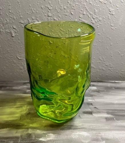 Green hand blown art - green,