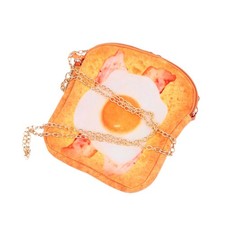 1pc Toast Shape Change Purse Chain Pouch Crossbody Trendy Bag (Bacon and )