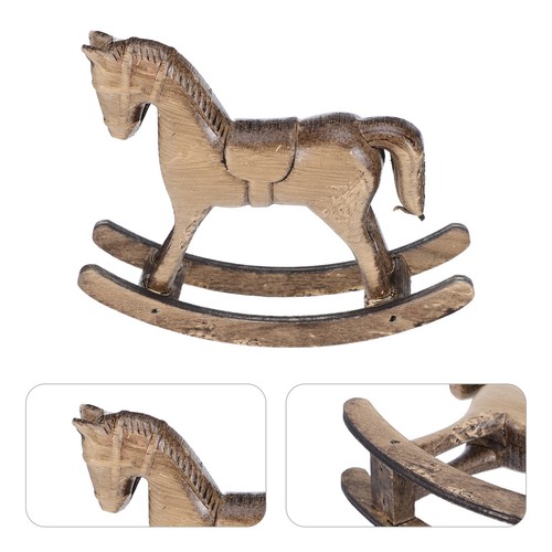 Wooden rocking horse statue - wooden,