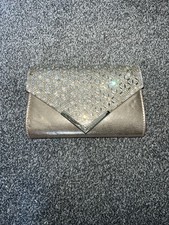 Quiz Gold Clutch Bag