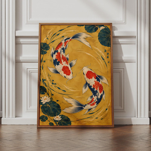 Koi fish wall art japanese - art,,