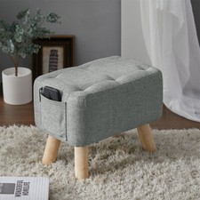 Linen Fabric Footstool Foot