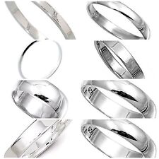 Sterling Silver 925  Rings 2mm,3mm,4mm,6mm,8mm Band Width Sizes G-Z Curve Flat 