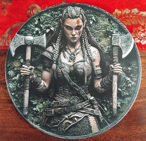 Female viking warrior plaque - female,