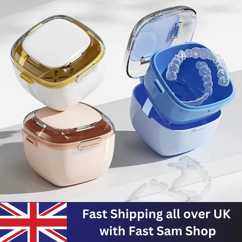 Denture soaking cleaning box - denture,