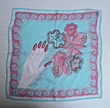 Vintage Iconic Zandra Rhodes Large Pure Silk Hankie Made in Italy
