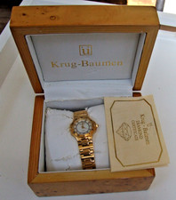 O10  OFFERS/COMBINE LADIES WOMANS WATCH - KRUG BAUMEN DIAMOND CROWN MOTHER PEARL