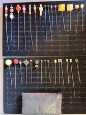 Job Lot of 30 Vintage & Modern HAT PINS ~ Different Sizes & Materials