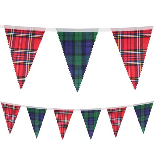 Red blue tartan fabric - fabric, bunting