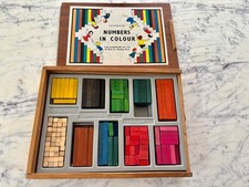 Vintage 1960s The Cuisenaire Co Numbers in Colour Rods Wooden Boxed Set Math Toy