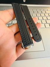 20mm Omega Seamaster Aqua Terra Black Rubber Watch Strap With Deployment Clasp