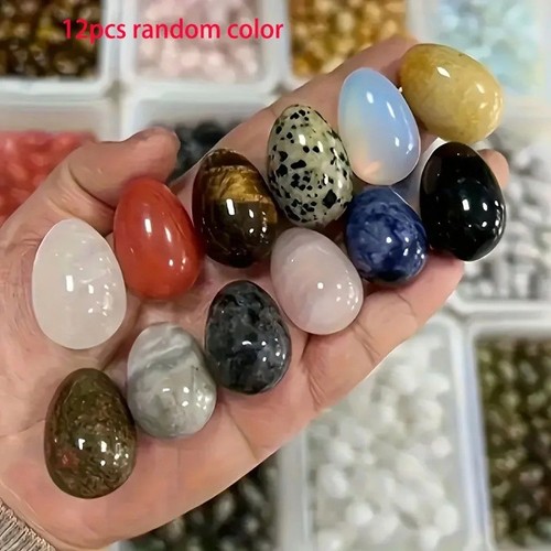 12pcs polished egg stones - egg,
