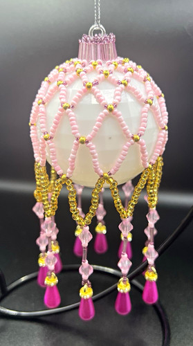 Christmas pink gold beaded - pink, &