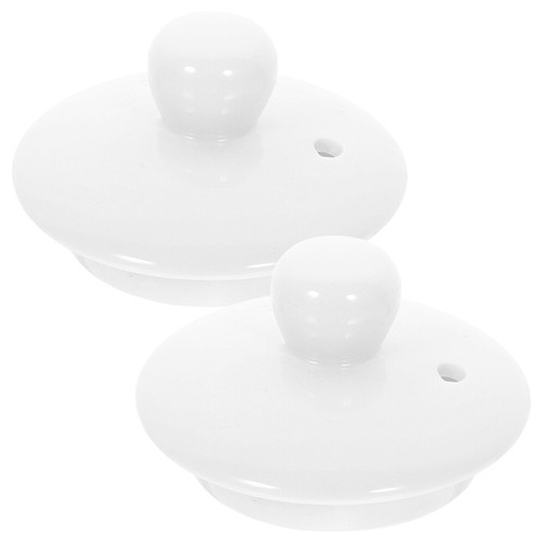 2pcs ceramic teapot lid - ceramic, white