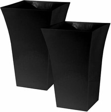 2 x Black Large Plant Pot