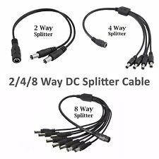 CCTV Power Splitter Cable For Camera 12V DC 2.1mm Female to 2/4/8 Way Male UK