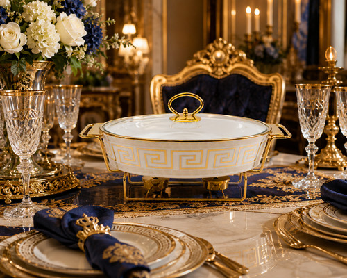 Oval ceramic chafing dish - oval,